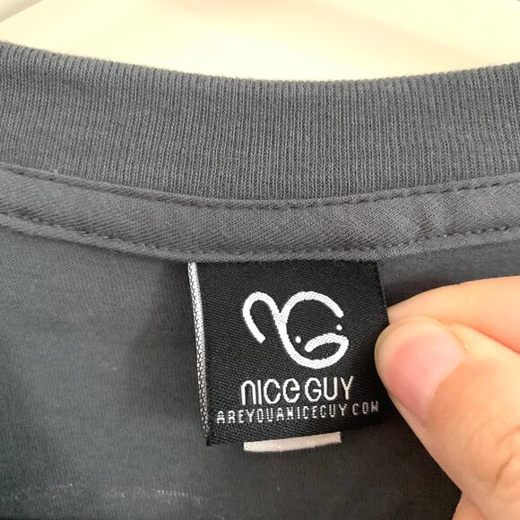 NEW Wong Fu Productions Nice Guy Graphic T-shirt in Gray - Picture 4 of 6